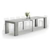 Mobili Fiver, Tavolo Consolle Allungabile Angelica, 45(305) x90 cm, Grigio Cemento, fino a 12 posti, Consolle da Soggiorno, Made in Italy