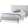 EVERGREENWEB MATERASSI & BEDS EVERGREENWEB - Letto Piazza e Mezzo con Materasso 120x200 alto 20 cm in Waterfoam Flex, Base Letto 12 Doghe in Legno + Cuscino in Fiocco Memory Foam GRATIS Elegante Testata Rivestimento Tessuto Grigio