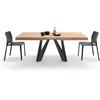 Mobili Fiver, Tavolo Allungabile Romina 160(240) x90 cm, Rovere Rustico con Gambe in Ferro Nere, per 6-10 persone, Tavolo Cucina, Soggiorno, Made in Italy