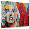 Giallobus - Quadri Grande Formato XXL - Pop Art - Marilyn 2 - Tela Canvas - 144x100cm | 2pcs. x 70x100cm - Pronto da Appendere - Quadri Moderni per la casa