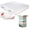 EVERGREENWEB MATERASSI & BEDS EVERGREENWEB - Materasso Matrimoniale 160x195 Alto 18 cm in Poliuretano ORTOPEDICO lastra Water Foam Bio + COPPIA CUSCINI Memory Foam GRATIS, Rivestimento Morbido Bianco ANALLERGICO x per Reti e Letti