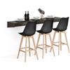 Mobili Fiver, Mensolone Da Bar Evolution 180x40, Noce Scuro con Caricatore Wireless, Tavolo a muro sospeso per Bar e Ristoranti, Cucina, Made in Italy