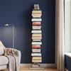 Flo.mar - Libreria a Colonna con 10 Ripiani 20x15cm - Libreria Verticale a Colonna da Terra con Base in Metallo 35x35 cm - Stretta e Alta 153 cm - Grigio