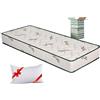 EVERGREENWEB MATERASSI & BEDS EVERGREENWEB Materasso Singolo 80x195 Alto 20 cm + CUSCINO Memory Foam GRATIS, Rivestimento Oli Essenziali ALOE VERA, Lastra in Waterfoam ORTOPEDICO Tessuto Traspirante per Tutti Letti e Reti OFFERTA