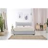EVERGREENWEB MATERASSI & BEDS EVERGREENWEB - Letto con Contenitore con Materasso Matrimoniale e Rete Doghe in Legno + 2 Cuscini Memory, Testiera in Tessuto Sfoderabile color Tortora, Stile Moderno ideale per Camera da Letto, ALEXA