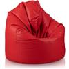 Bepouf - Pouf a Sacco Morbido in Ecopelle con Imbottitura in Palline di Polistirolo, Poltrona a Sacco Adatta per Camera e Salotto - Dimensione Giga 140x100, Colore Rosso