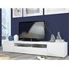 Tecnos Daiquiri 200 Mobile Porta TV, Pannello truciolare Rivestito in melamminico, Bianco Laccato, 200 cm