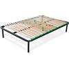 EVERGREENWEB MATERASSI & BEDS EVERGREENWEB Miglior Rete Letto 1 Piazza e Mezzo 120x200 Alta 35 cm a 24 Doghe in Legno con Regolatori di Rigidità Ortopedica, Struttura Rinforzata in Ferro, Base da Incasso + Kit 4 Piedi Smontabili