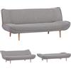 EVERGREENWEB MATERASSI & BEDS EVERGREENWEB Divano Letto 3 Posti Clic Clac in Tessuto Imbottito colore Grigio, Design Moderno, Schienale Reclinabile, Regolabile su 3 Livelli, Trasformabile in Comodo Letto, Gambe in Legno | SOFLA