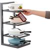 Avilia - Scaffale Metallo 4 Ripiani Regolabili - Organizer Multiuso Cucina - Pentole, Padelle e Piatti - Alzatina Salvaspazio per Dispensa e Piano di Lavoro, 5kg Capacità