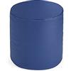 Bepouf - Poggiapiedi Rotondo Morbido in Ecopelle con Imbottitura in Palline di Polistirolo, Poggiapiedi adatto per Camera e Salotto - Dimensione 50x50, Colore Blu Scuro
