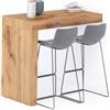 Mobili Fiver, Penisola Evolution 120x60, Rovere Rustico, Tavolo Penisola Cucina per 4 persone, Made in Italy