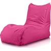 Bepouf - Poltrona Chaise Longue in Poliestere con Imbottitura in Palline di Polistirolo, Poltrona Adatta per Camera, Salotto e Esterni - Dimensione 110x80, Colore Rosa