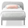 EVERGREENWEB MATERASSI & BEDS EVERGREENWEB Letto singolo 90x200 cm| Letto a doghe in doghe in legno e testata trapuntata stondata | Facile da montare| Colore Grigio Chiaro | Mod. Madrid