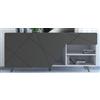 Diventa Mobile Living Vela Extreme - Madia 165 cm con Vani Contenitivi | Design Moderno, Resistente ai Graffi e all'Umidità | Prodotto in Italia (Grigio corpo Bianco)
