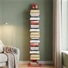 Flo.mar - Libreria a Colonna con 10 Ripiani 20x15cm - Libreria Verticale a Colonna da Terra con Base in Metallo 35x35 cm - Stretta e Alta 153 cm - Rosso