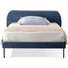 EVERGREENWEB MATERASSI & BEDS EVERGREENWEB Letto una Piazza e mezzo 120x200 cm| Letto a doghe in doghe in legno e testata trapuntata stondata | Facile da montare| Colore Blu | Mod. Madrid