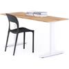 Mobili Fiver, Scrivania Fissa Clara 160x60 Rovere Rustico con Gambe Bianche, Nobilitato/Alluminio/Acciaio, Scrivania moderna per Ufficio