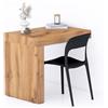 Mobili Fiver, Scrivania Evolution 90x60, Rovere Rustico con Una Gamba, Nobilitato, Scrivania moderna per Camera, Ufficio, Made in Italy