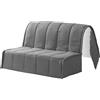 EVERGREENWEB MATERASSI & BEDS EVERGREENWEB Copridivano per Divano Letto Piazza e Mezza 2 Posti largo 120 cm senza Braccioli, Rivestimento Letto Estraibile Pieghevole Sfoderabile con Zip Fodera in Tessuto Grigio Trapuntato Lavabile