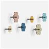 Giallobus - Appendiabiti da Parete - Flower Color 02 - Kit 6 pz - Vetro Acrilico - Kit 6 PCS. - Palette Colours 02 - Ganci attaccapanni e Accessori da Muro Decorativi
