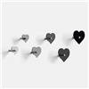 Giallobus - Appendiabiti da Parete - Heart Color 06 - Kit 6 pz - Vetro Acrilico - Kit 6 PCS. - Palette Colours 06 - Ganci attaccapanni e Accessori da Muro Decorativi