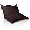 Bepouf - Pouf a Sacco, Cuscino Morbido in Poliestere con Imbottitura in Palline di Polistirolo, Poltrona a Sacco Adatta per Camera, Salotto e Esterni - Dimensione Piccola 140x100, Colore Marrone Scuro