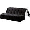 EVERGREENWEB MATERASSI & BEDS EVERGREENWEB - Copridivano per Divano Letto Matrimoniale 3 Posti largo 140 cm senza Braccioli, Rivestimento Letto Estraibile Pieghevole Sfoderabile con Zip, Fodera in Tessuto Nero Trapuntato Lavabile