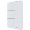 Bricozone Armadio Guardaroba Bianco Lucido Con 2 Ante Scorrevoli Con Guide Nascoste Con Ripiano Superiore Barra Appendiabiti E 4 Ripiani Struttura In Legno Melaminico 200x120x50 Cm