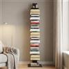 Flo.mar - Libreria a Colonna con 10 Ripiani 20x15cm - Libreria Verticale a Colonna da Terra con Base in Metallo 35x35 cm - Stretta e Alta 153 cm - Nero