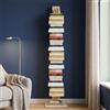 Flo.mar - Libreria a Colonna con 10 Ripiani 20x15cm - Libreria Verticale a Colonna da Terra con Base in Metallo 35x35 cm - Stretta e Alta 153 cm - Tortora