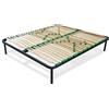 EVERGREENWEB MATERASSI & BEDS EVERGREENWEB Miglior Rete Letto Matrimoniale 160x200 Alta 35 cm a 48 Doghe in Legno con Regolatori di Rigidità Ortopedica, Struttura Rinforzata in Ferro, Base da Incasso + Kit 5 Piedi Smontabili