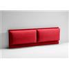 EVERGREENWEB MATERASSI & BEDS EVERGREENWEB - Testiera Letto Matrimoniale Imbottita, Elegante Testata Letto a Doppio Cuscino da Parete in Tessuto Rosso Liscio Antimacchia, Incluso Kit di Montaggio GRATIS, Interno Puro Legno, ROMA