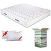 EVERGREENWEB MATERASSI & BEDS EVERGREENWEB - Materasso Matrimoniale 140x195 in Waterfoam Alto 20 cm con 2 CUSCINI Memory Foam GRATIS, Ortopedico con DISPOSITIVO MEDICO, Rivestimento Effetto MASSAGGIANTE Antiacaro, per Reti e Letti