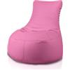 Bepouf - Poltrona a Sacco con Schienale Alto in Ecopelle con Imbottitura in Palline di Polistirolo, Poltrona a Sacco adatta per Camera e Salotto - Dimensione Grande 85x80, Colore Rosa