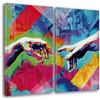 Giallobus - Quadri Grande Formato XXL - Pop Art - Mani della creazione - Tela Canvas - 204x140cm | 2pcs. x 100x140cm - Pronto da Appendere - Quadri Moderni per la casa