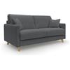 Divani.Store Edgar divano letto matrimoniale in tessuto felis impermeabile antracite 200 cm (mat. 160x197)