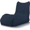 Bepouf - Poltrona Chaise Longue in Poliestere con Imbottitura in Palline di Polistirolo, Poltrona Adatta per Camera, Salotto e Esterni - Dimensione 110x80, Colore Blu Scuro