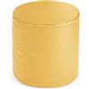 Bepouf - Poggiapiedi Rotondo Morbido in Ecopelle con Imbottitura in Palline di Polistirolo, Poggiapiedi adatto per Camera e Salotto - Dimensione 50x50, Colore Giallo Senape