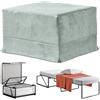 EVERGREENWEB MATERASSI & BEDS EVERGREENWEB - Pouf Letto Singolo con Materasso in WaterFoam Alto 10 cm Grigio, Salvaspazio Pieghevole per Camera, Cameretta,Soggiorno,Pouf poggiapiedi,Ottomano,Tessuto Sfoderabile e Lavabile - Suite