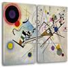 Giallobus - Quadri Grande Formato XXL - Vassily Kandinsky - Arte Astratta - Composizione n. 8 - Tela Canvas - 144x100cm | 2pcs. x 70x100cm - Pronto da Appendere - Quadri Moderni per la casa