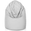 Bepouf - Pouf a Sacco Morbido in Poliestere con Imbottitura in Palline di Polistirolo, Poltrona a Sacco Adatta per Camera e Salotto - Dimensione Media 110x70, Colore Bianco