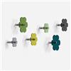 Giallobus - Appendiabiti da Parete - Flower Color 04 - Kit 6 pz - Vetro Acrilico - Kit 6 PCS. - Palette Colours 04 - Ganci attaccapanni e Accessori da Muro Decorativi