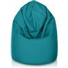 Bepouf - Pouf a Sacco Morbido in Poliestere con Imbottitura in Palline di Polistirolo, Poltrona a Sacco Adatta per Camera e Salotto - Dimensione Media 110x70, Colore Turchese