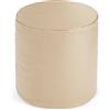 Bepouf - Poggiapiedi Rotondo Morbido in Ecopelle con Imbottitura in Palline di Polistirolo, Poggiapiedi adatto per Camera e Salotto - Dimensione 50x50, Colore Beige
