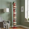 Flo.mar - Libreria a Colonna con 14 Ripiani 20x15cm - Libreria Verticale a Colonna da Terra con Base in Metallo 35x35 cm - Stretta e Alta 214 cm - Rosso