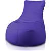 Bepouf - Poltrona a Sacco con Schienale Alto in Ecopelle con Imbottitura in Palline di Polistirolo, Poltrona a Sacco adatta per Camera e Salotto - Dimensione Grande 85x80, Colore Viola