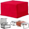 EVERGREENWEB MATERASSI & BEDS EVERGREENWEB - Pouf Letto Singolo Rosso con Materasso in Water Foam Alto 10 cm, Salvaspazio Pieghevole per Camera, Cameretta,Soggiorno,Pouf poggiapiedi, Ottomano, Tessuto Sfoderabile e Lavabile Suite