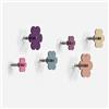 Giallobus - Appendiabiti da Parete - Flower Color 03 - Kit 6 pz - Vetro Acrilico - Kit 6 PCS. - Palette Colours 03 - Ganci attaccapanni e Accessori da Muro Decorativi