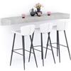 Mobili Fiver, Mensolone Da Bar Evolution 180x40, Grigio Cemento, Tavolo a muro sospeso per Bar e Ristoranti, Cucina, Made in Italy